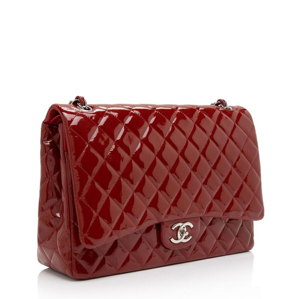 Chanel Patent Leather Classic Maxi Double Flap Bag - Picture 2 of 15